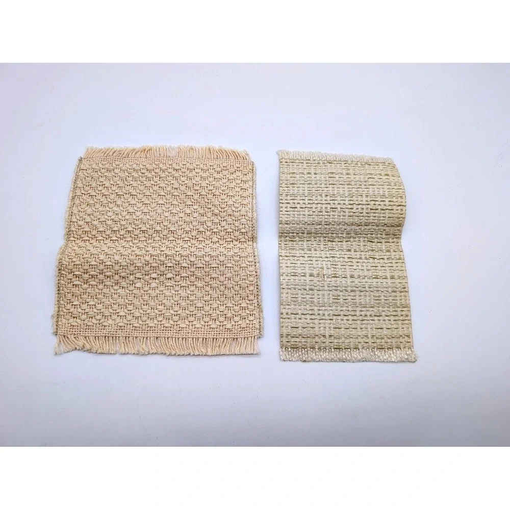 1:12 Miniature Dollhouse Rugs Set of 2 Woven Fringe Farmhouse Country Minimalist